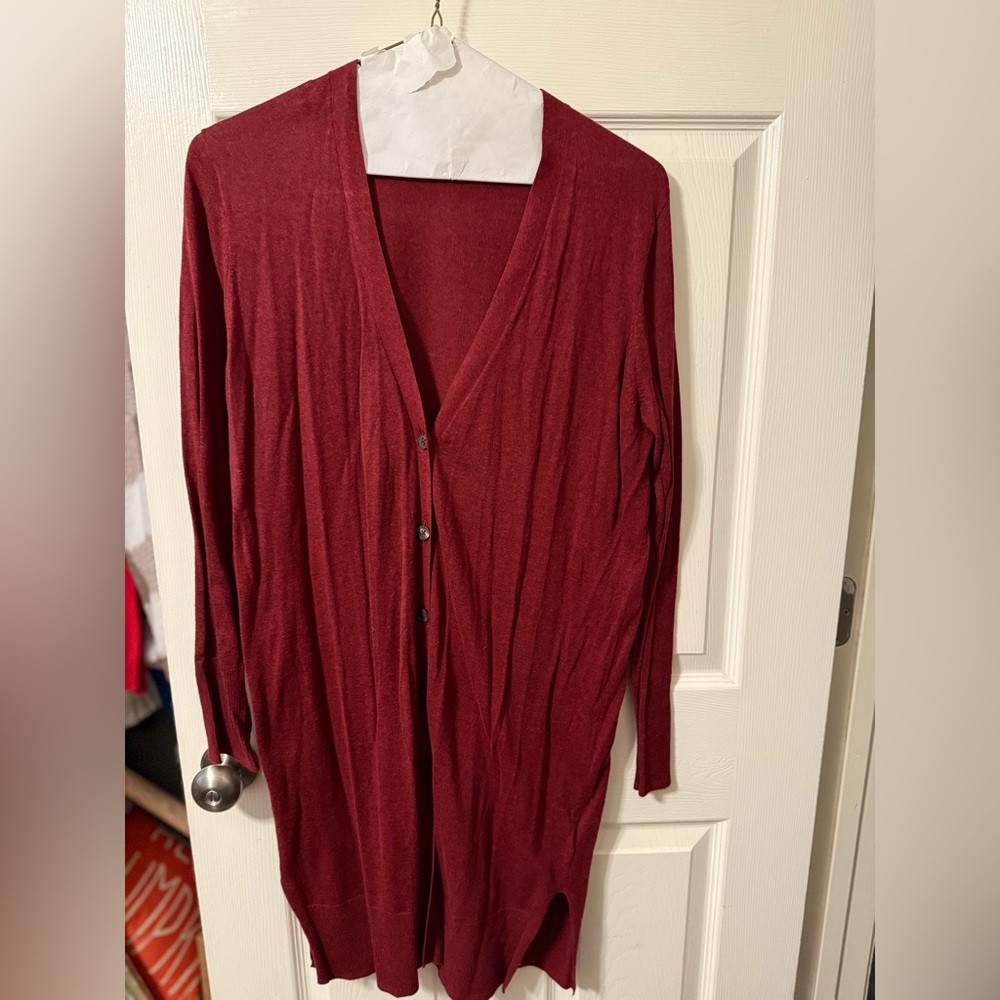 Old Navy Burgundy Women's Long Cardigan M Like New